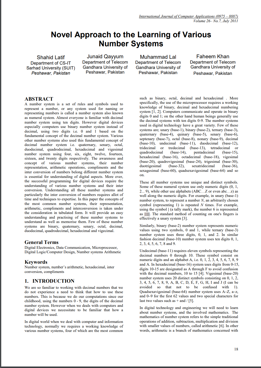 Number Systems paper cover